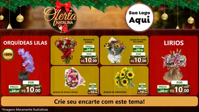Modelo de TV para TV Horizontal com o tema Ofertas Natalina para Floricultura e jardim