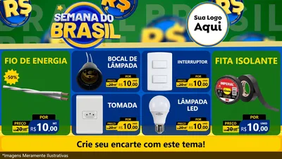Modelo de TV para TV Horizontal com o tema Semana Do Brasil para Materiais Elétricos