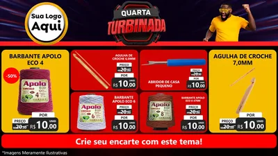 Modelo de TV para TV Horizontal com o tema Quarta Turbinada para Armarinho e Aviamentos