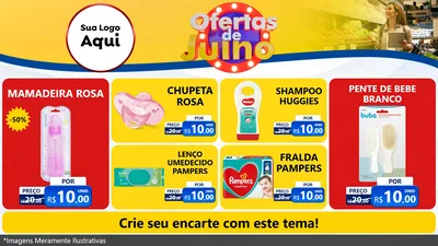 Modelo de TV para TV Horizontal com o tema Ofertas de Julho para Bebês