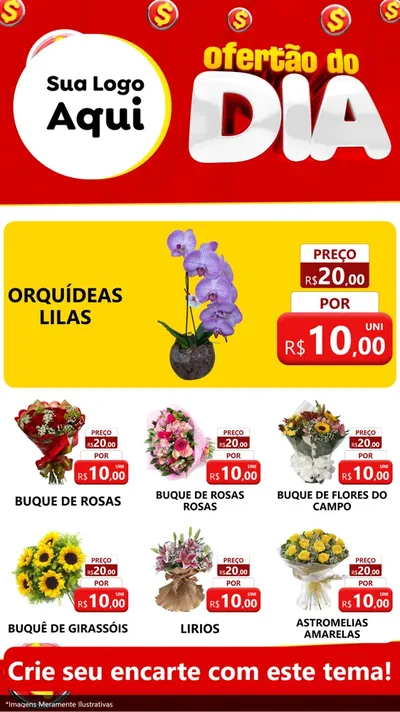Modelo de Rede Social para Stories com o tema Ofertão do dia para Floricultura e jardim