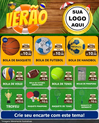 Modelo de Rede Social para Feed Instagram com o tema Verão para Artigos Esportivos