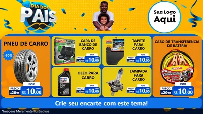 Modelo de TV para TV Horizontal com o tema Dia dos Pais para Auto peças