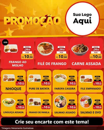 Modelo de Rede Social para Feed Instagram com o tema Promoção para Restaurante
