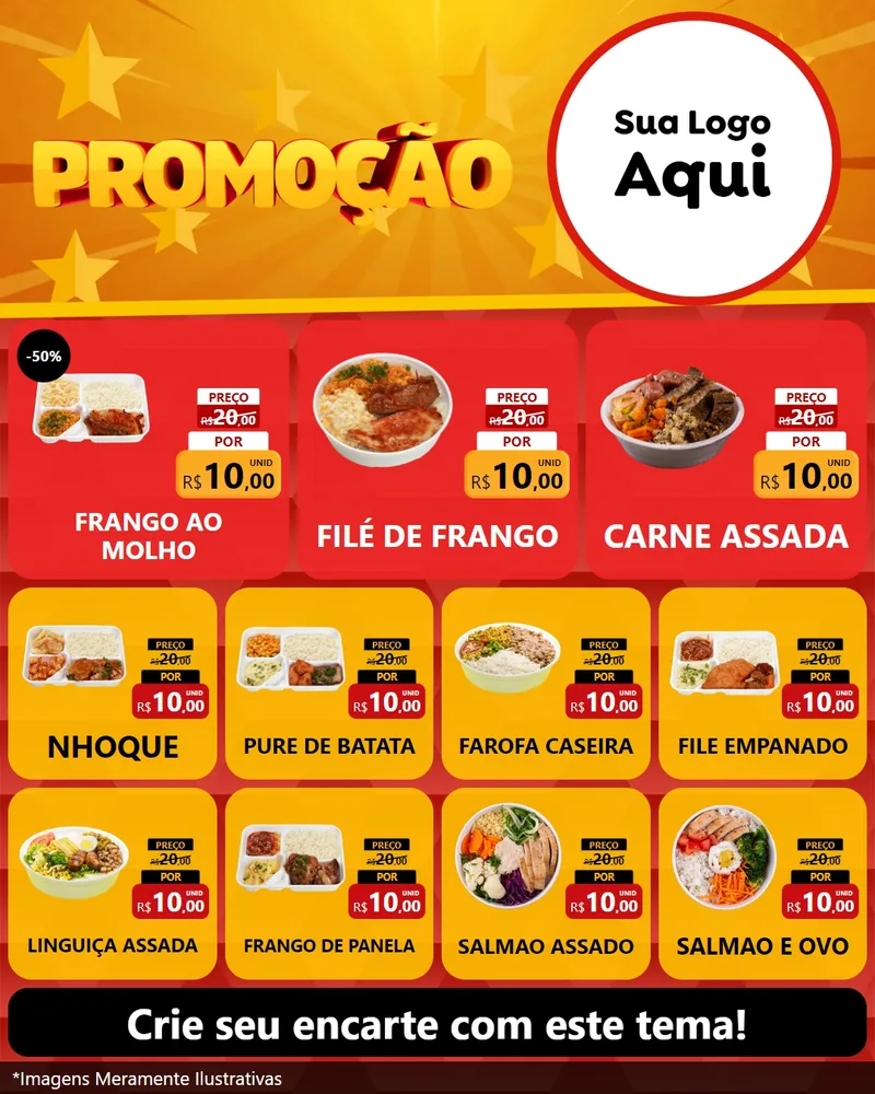 Modelo de Rede Social para Feed Instagram com o tema Promoção para Restaurante