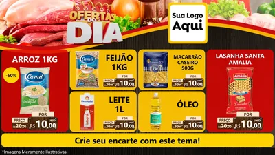 Modelo de TV para TV Horizontal com o tema Ofertas do Dia para Supermercado