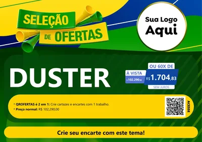 Modelo de Cartaz para Cartaz A4 Horizontal com o tema Seleção de Ofertas - Copa para Concessionaria de Carros