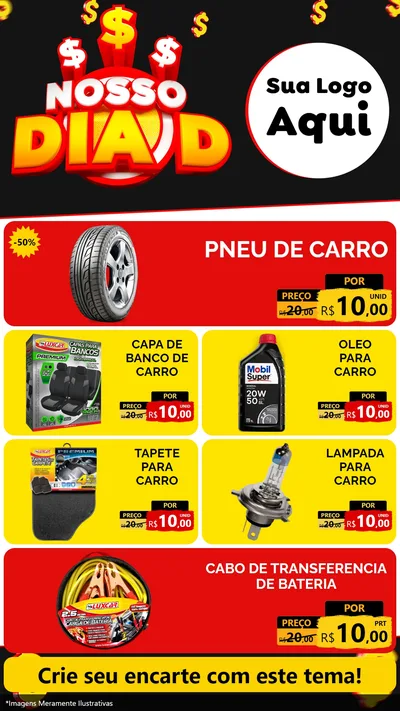 Modelo de TV para TV Vertical com o tema Nosso Dia D para Auto peças