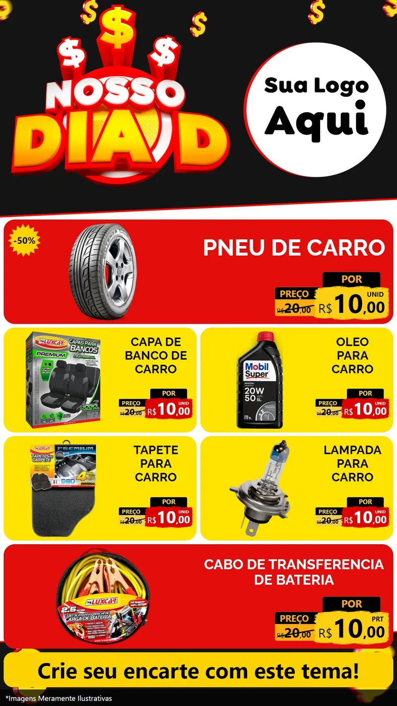 Modelo de TV para TV Vertical com o tema Nosso Dia D para Auto peças