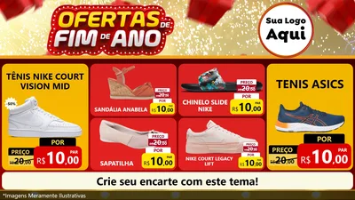 Modelo de TV para TV Horizontal com o tema Ofertas de Fim de Ano para Calçados