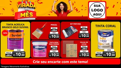 Modelo de TV para TV Horizontal com o tema Virada de Mês para Tintas e Ferramentas