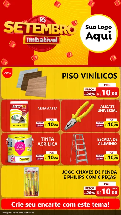 Modelo de TV para TV Vertical com o tema Setembro Imbatível para Material para Construção