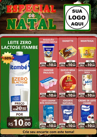 Modelo de Encarte para Encarte A4 Vertical com o tema Especial de Natal para Frios e Laticínios