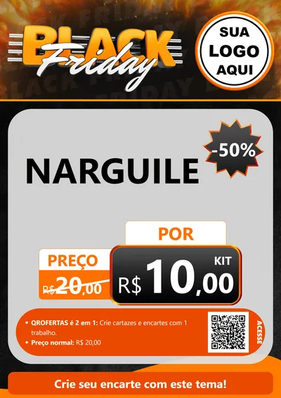 Modelo de Cartaz para Cartaz A4 Vertical com o tema Black Friday para Tabacaria