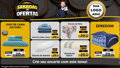 Modelo de TV para TV Horizontal com o tema Sabadão de Ofertas para Cama, Mesa e Banho