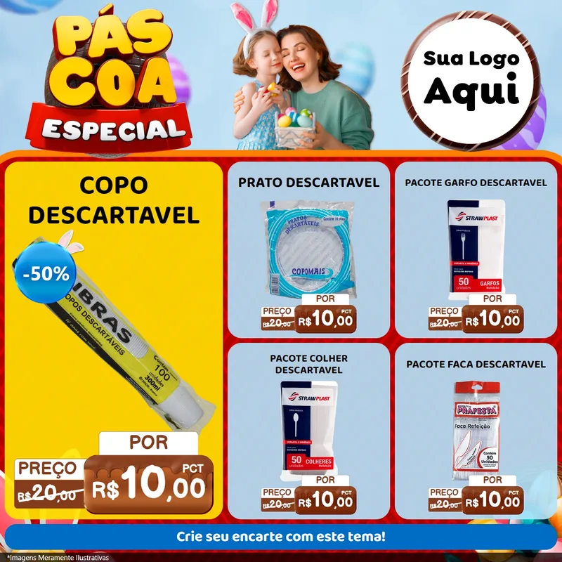 Modelo de Rede Social para Feed Facebook com o tema Páscoa Especial para Embalagens