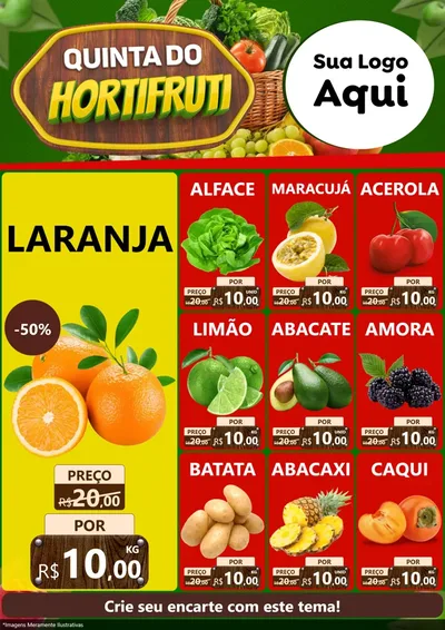 Modelo de Encarte para Encarte A4 Vertical com o tema Quinta do Hortifrúti para Hortifrúti