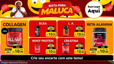Modelo de TV para TV Horizontal com o tema Sexta-feira Maluca para Suplementos alimentares
