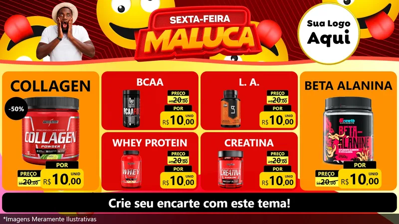 Modelo de TV para TV Horizontal com o tema Sexta-feira Maluca para Suplementos alimentares