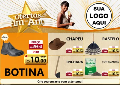 Modelo de Encarte para Encarte A4 Horizontal com o tema Ofertas Fim de Ano para Agropecuária