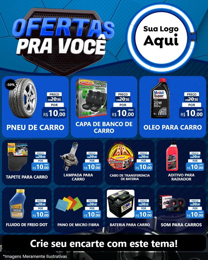 Modelo de Rede Social para Feed Instagram com o tema Ofertas Para Você - Auto e Motopeças para Auto peças