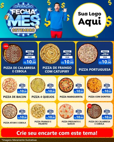 Modelo de Rede Social para Feed Instagram com o tema Operação Fecha Mês Setembro para Pizzaria