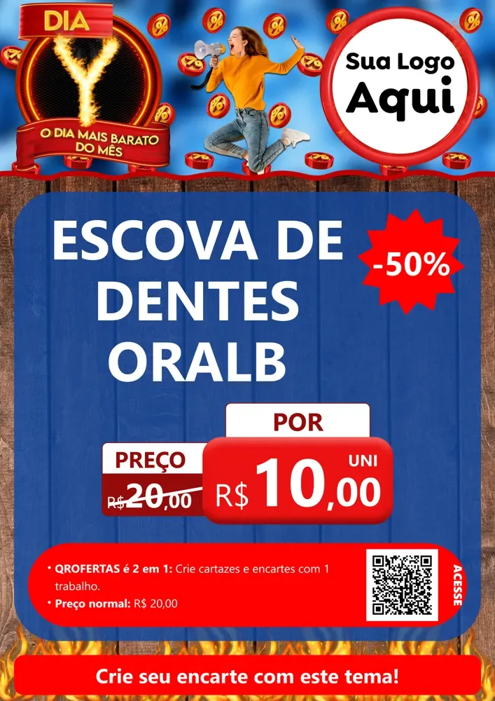 Modelo de Cartaz para Cartaz A4 Vertical com o tema Dia Y - O Dia Mais Barato Do Mês para Higiene Pessoal
