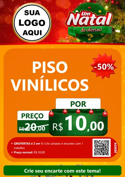 Modelo de Cartaz para Cartaz A4 Vertical com o tema Um Natal de Ofertas para Material para Construção