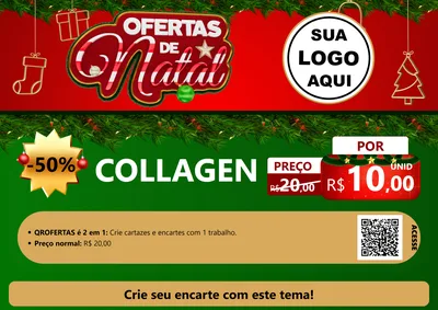 Modelo de Cartaz para Cartaz A4 Horizontal com o tema Ofertas de Natal para Suplementos alimentares
