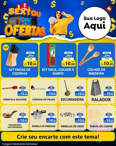 Modelo de Rede Social para Feed Instagram com o tema Sextou de Ofertas para Utilidades Domésticas