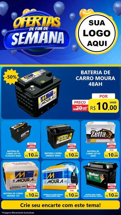 Modelo de Rede Social para Stories com o tema Ofertas de Fim de Semana para Baterias Elétricas