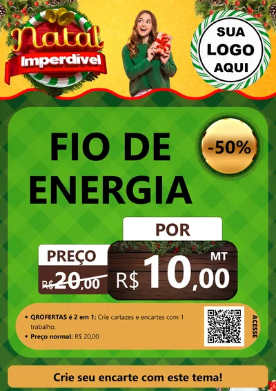 Modelo de Cartaz para Cartaz A4 Vertical com o tema Natal Imperdível para Materiais Elétricos