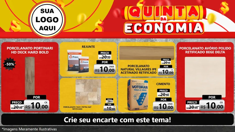 Modelo de TV para TV Horizontal com o tema Quinta da Economia para Pisos e revestimentos