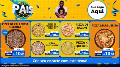 Modelo de TV para TV Horizontal com o tema Dia dos Pais para Pizzaria