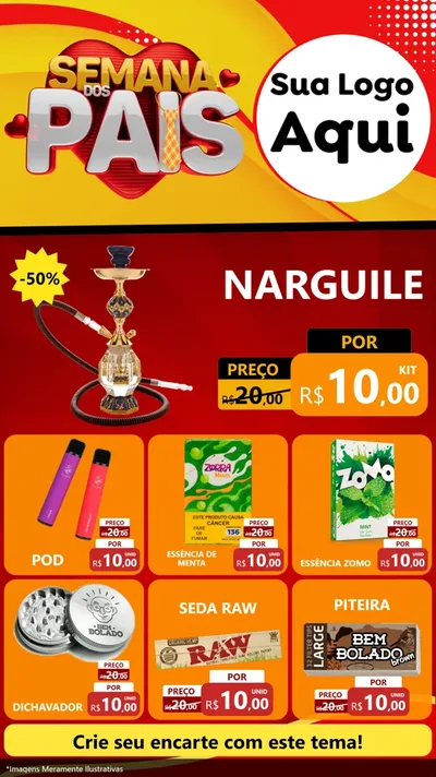 Modelo de Rede Social para Stories com o tema Semana Dos Pais para Tabacaria