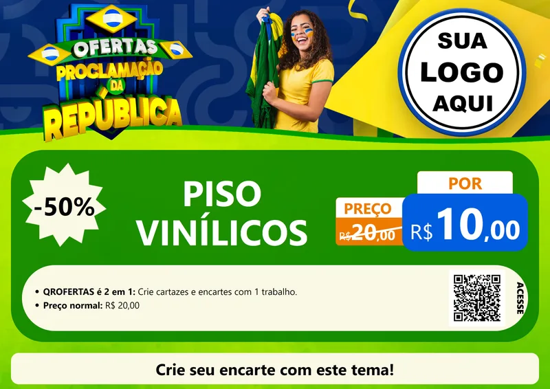Modelo de Cartaz para Cartaz A4 Horizontal com o tema Ofertas Proclamação da República para Material para Construção