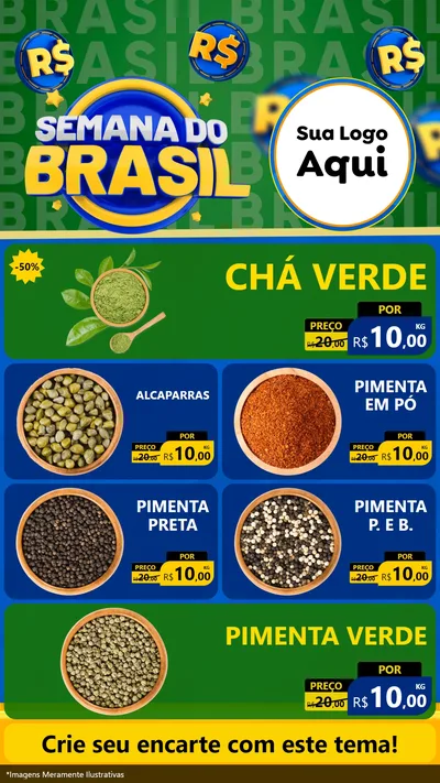 Modelo de TV para TV Vertical com o tema Semana Do Brasil para Produtos Naturais