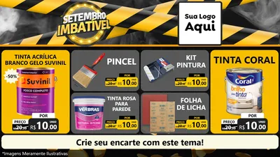Modelo de TV para TV Horizontal com o tema Setembro Imbatível para Tintas e Ferramentas