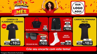 Modelo de TV para TV Horizontal com o tema Virada de Mês para Roupas e acessórios