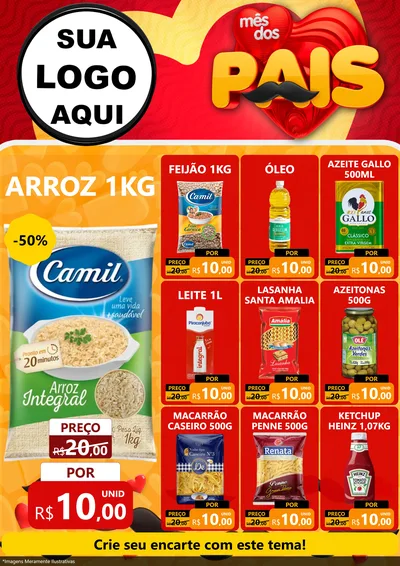 Modelo de Encarte para Encarte A4 Vertical com o tema Mês Dos Pais para Supermercado