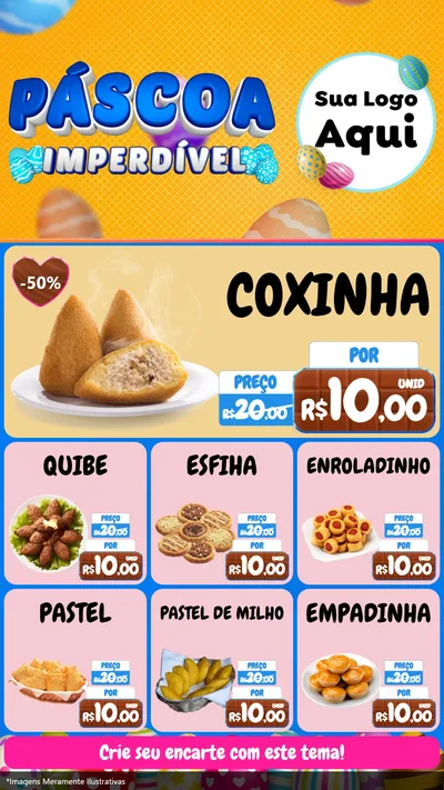 Modelo de Rede Social para Stories com o tema Páscoa Imperdível para Salgadaria