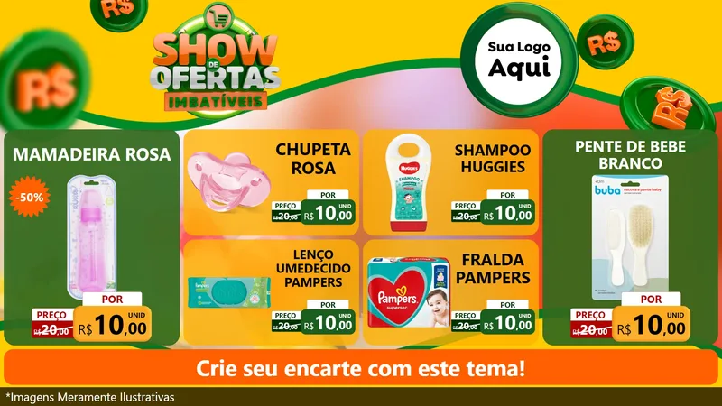 Modelo de TV para TV Horizontal com o tema Show de Ofertas Imbatíveis para Bebês