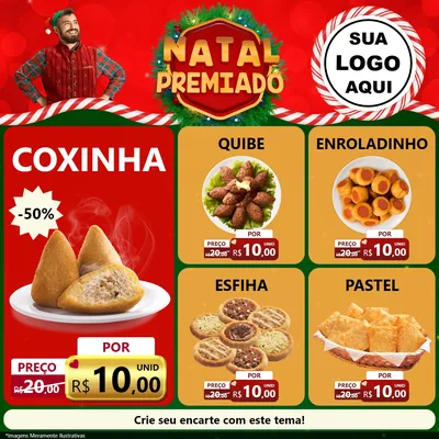 Modelo de Rede Social para Feed Facebook com o tema Natal Premiado para Salgadaria