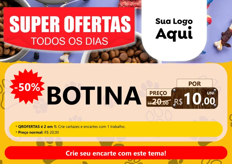 Modelo de Cartaz para Cartaz A4 Horizontal com o tema Super Ofertas Todos os Dias para Agropecuária