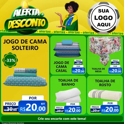 Modelo de Rede Social para Feed Facebook com o tema Alerta de Desconto para Cama, Mesa e Banho