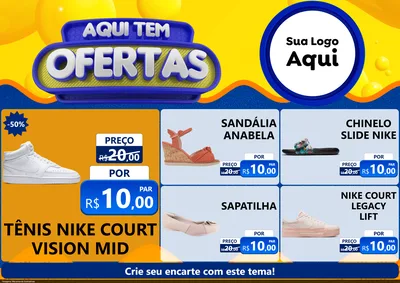 Modelo de Encarte para Encarte A4 Horizontal com o tema Aqui Tem Ofertas para Calçados