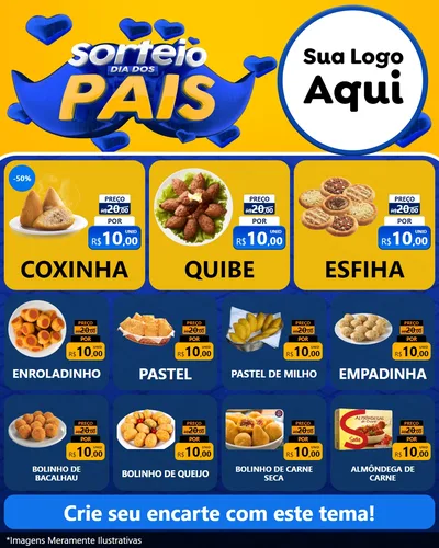 Modelo de Rede Social para Feed Instagram com o tema Sorteio Dia dos Pais para Salgadaria