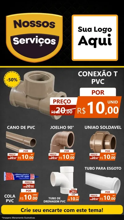Modelo de Rede Social para Stories com o tema Nossos Serviços para Tubos e conexões