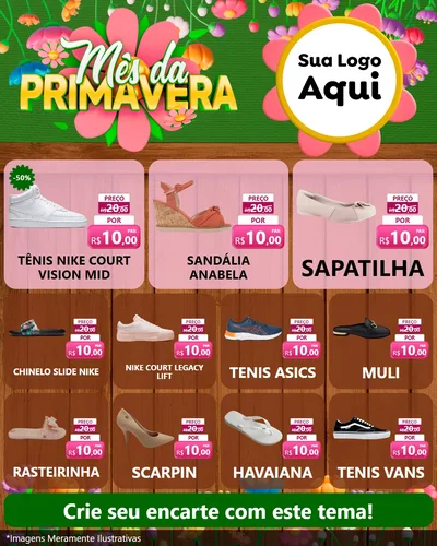 Modelo de Rede Social para Feed Instagram com o tema Mês da Primavera para Calçados