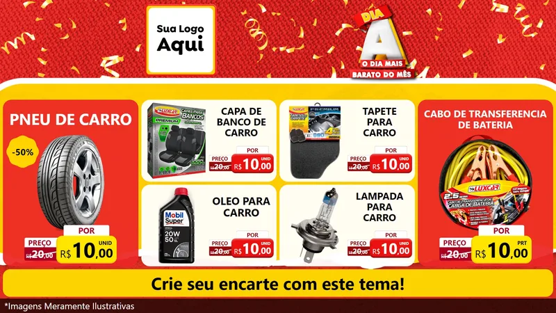 Modelo de TV para TV Horizontal com o tema Dia A o Dia Mais Barato do Mês para Auto peças